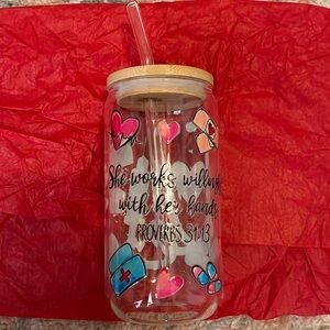 BRAND NEW iced coffee glass nurse tumbler